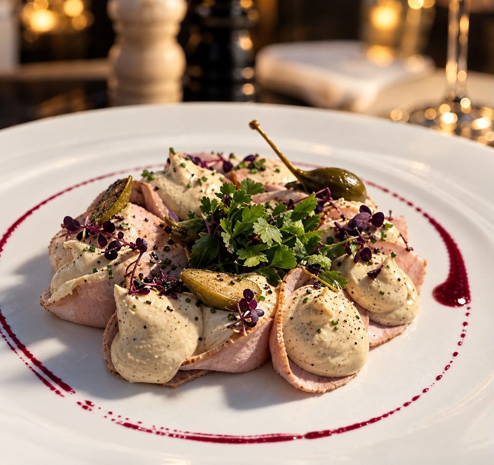 Vitello tonnato con capperi e frutti del cappero
